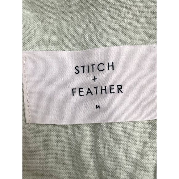 Stitch + Feather Linen Sage Green Blazer Size M Essential Formal Lagenlook - Picture 7 of 9